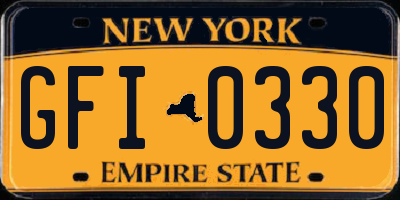 NY license plate GFI0330