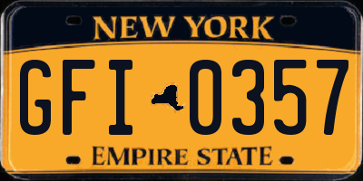 NY license plate GFI0357