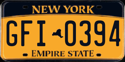 NY license plate GFI0394