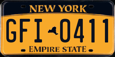 NY license plate GFI0411