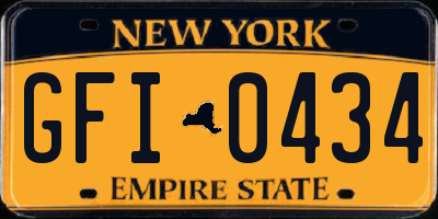 NY license plate GFI0434