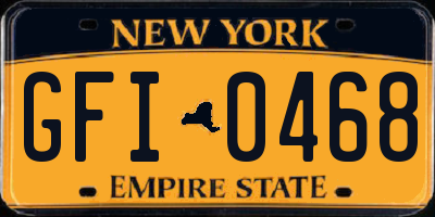 NY license plate GFI0468