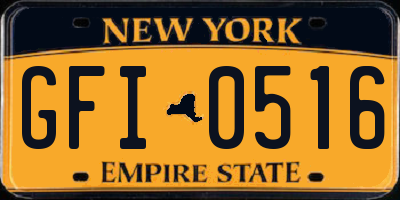 NY license plate GFI0516