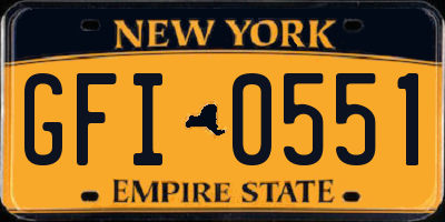 NY license plate GFI0551