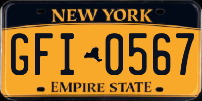 NY license plate GFI0567