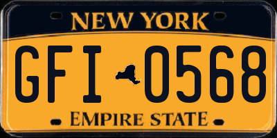 NY license plate GFI0568