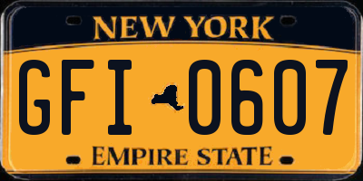 NY license plate GFI0607