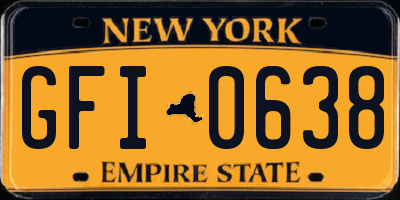 NY license plate GFI0638