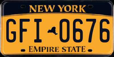 NY license plate GFI0676