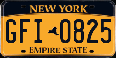 NY license plate GFI0825