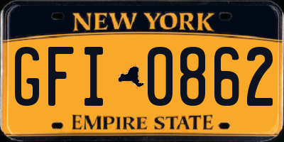 NY license plate GFI0862
