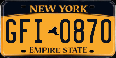 NY license plate GFI0870