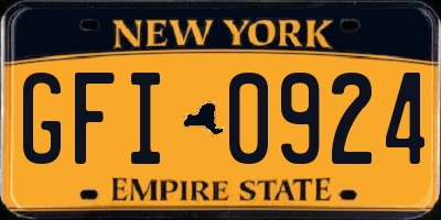 NY license plate GFI0924