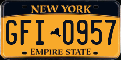 NY license plate GFI0957
