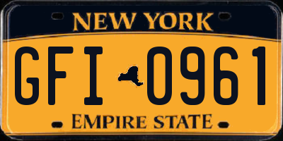 NY license plate GFI0961
