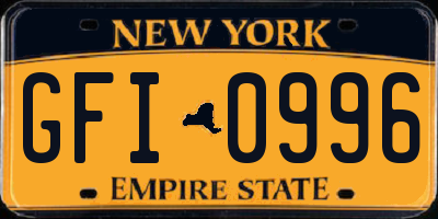NY license plate GFI0996