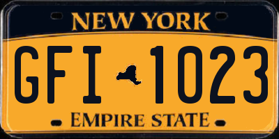 NY license plate GFI1023
