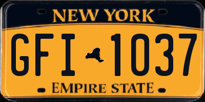 NY license plate GFI1037