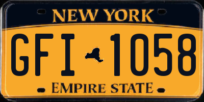 NY license plate GFI1058
