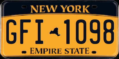 NY license plate GFI1098