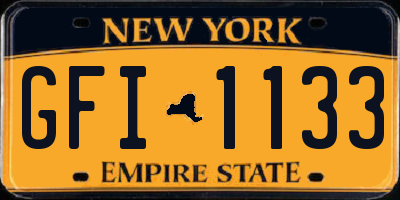 NY license plate GFI1133