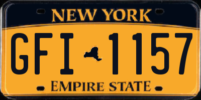 NY license plate GFI1157