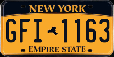 NY license plate GFI1163