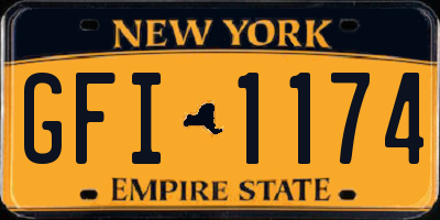 NY license plate GFI1174