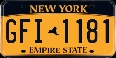 NY license plate GFI1181