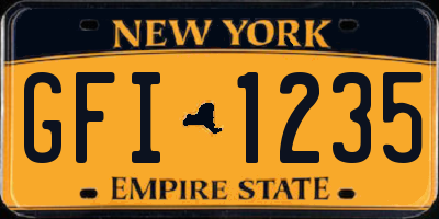 NY license plate GFI1235