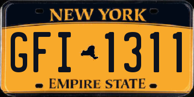 NY license plate GFI1311