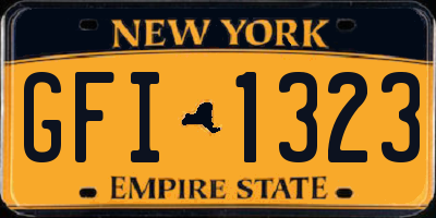 NY license plate GFI1323