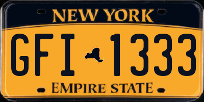 NY license plate GFI1333