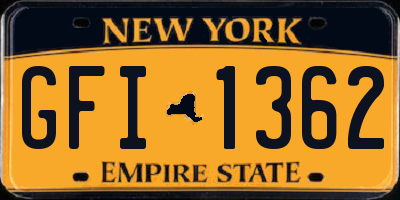 NY license plate GFI1362