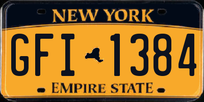 NY license plate GFI1384