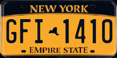 NY license plate GFI1410
