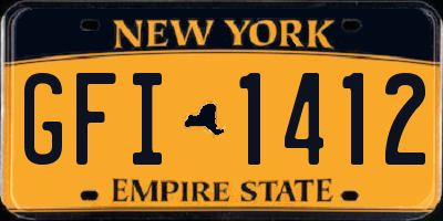 NY license plate GFI1412