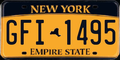 NY license plate GFI1495
