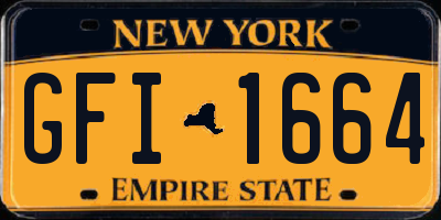 NY license plate GFI1664