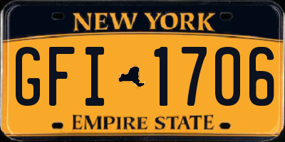 NY license plate GFI1706