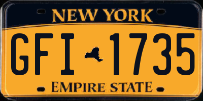 NY license plate GFI1735
