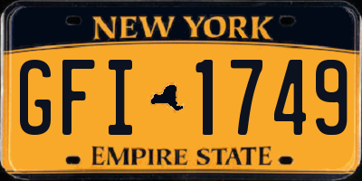 NY license plate GFI1749