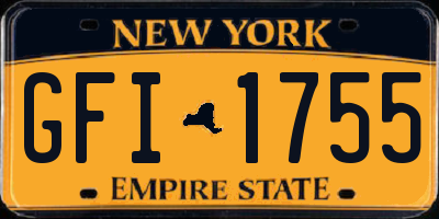 NY license plate GFI1755
