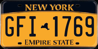 NY license plate GFI1769