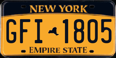 NY license plate GFI1805