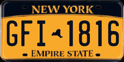 NY license plate GFI1816