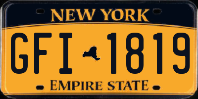 NY license plate GFI1819