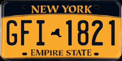 NY license plate GFI1821