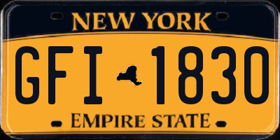 NY license plate GFI1830