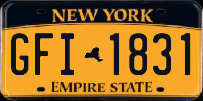 NY license plate GFI1831